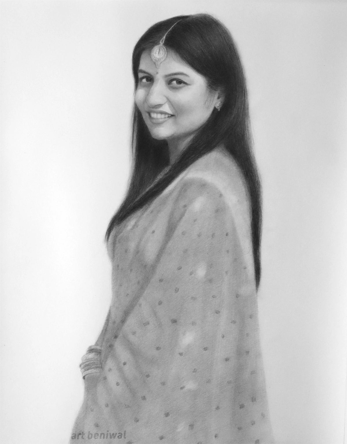W1119 Woman Pencil Portrait 