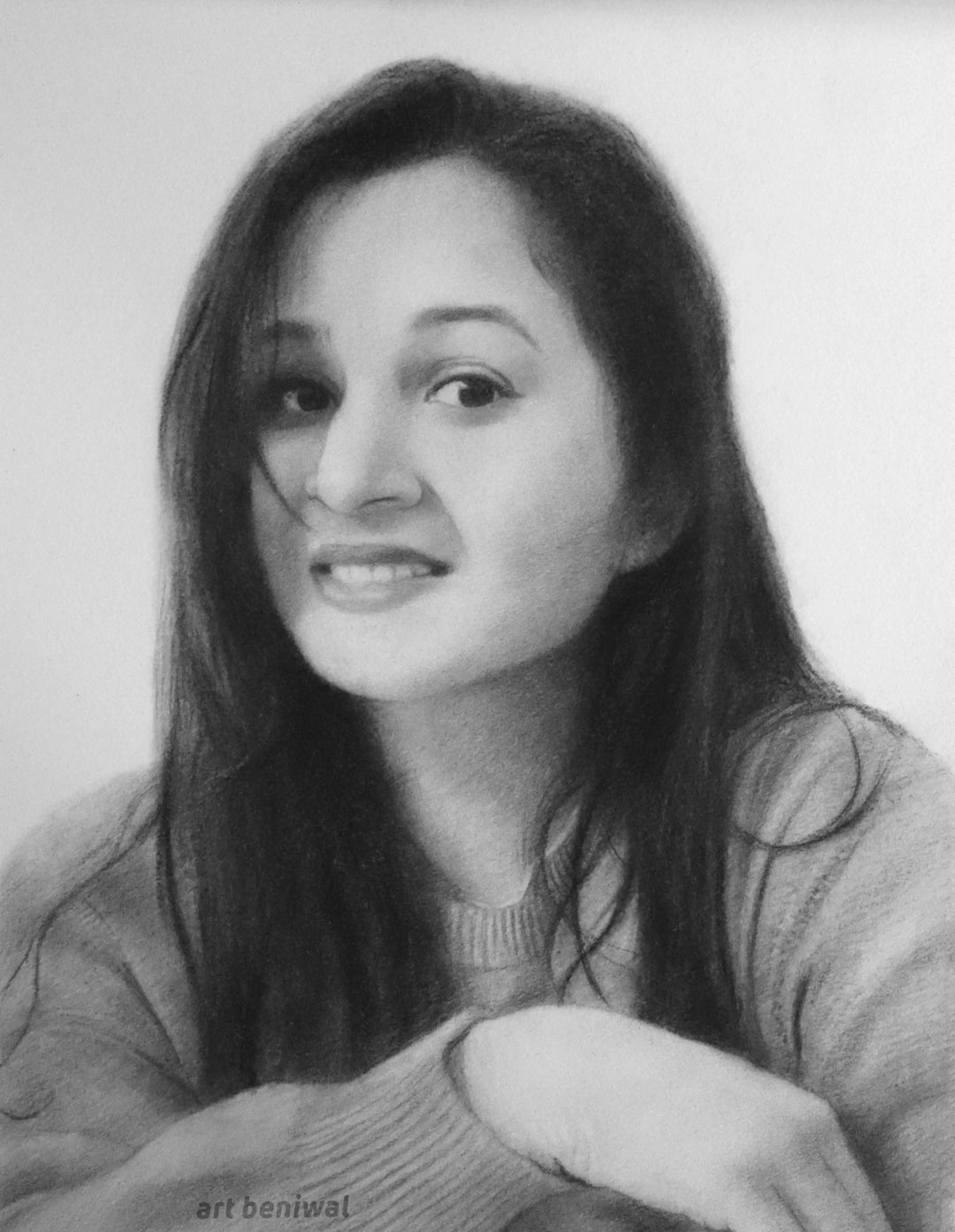 W1121 Woman Pencil Portrait