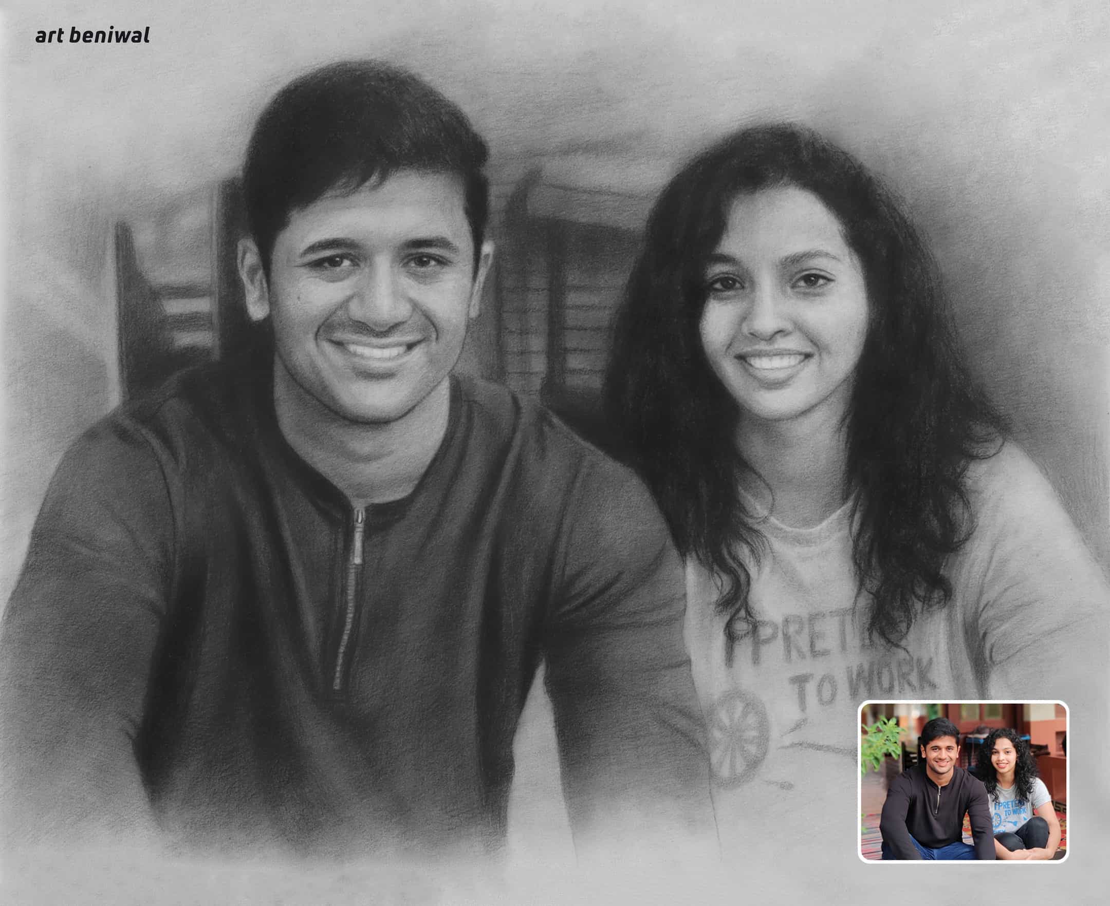 Couple Pencil Portrait