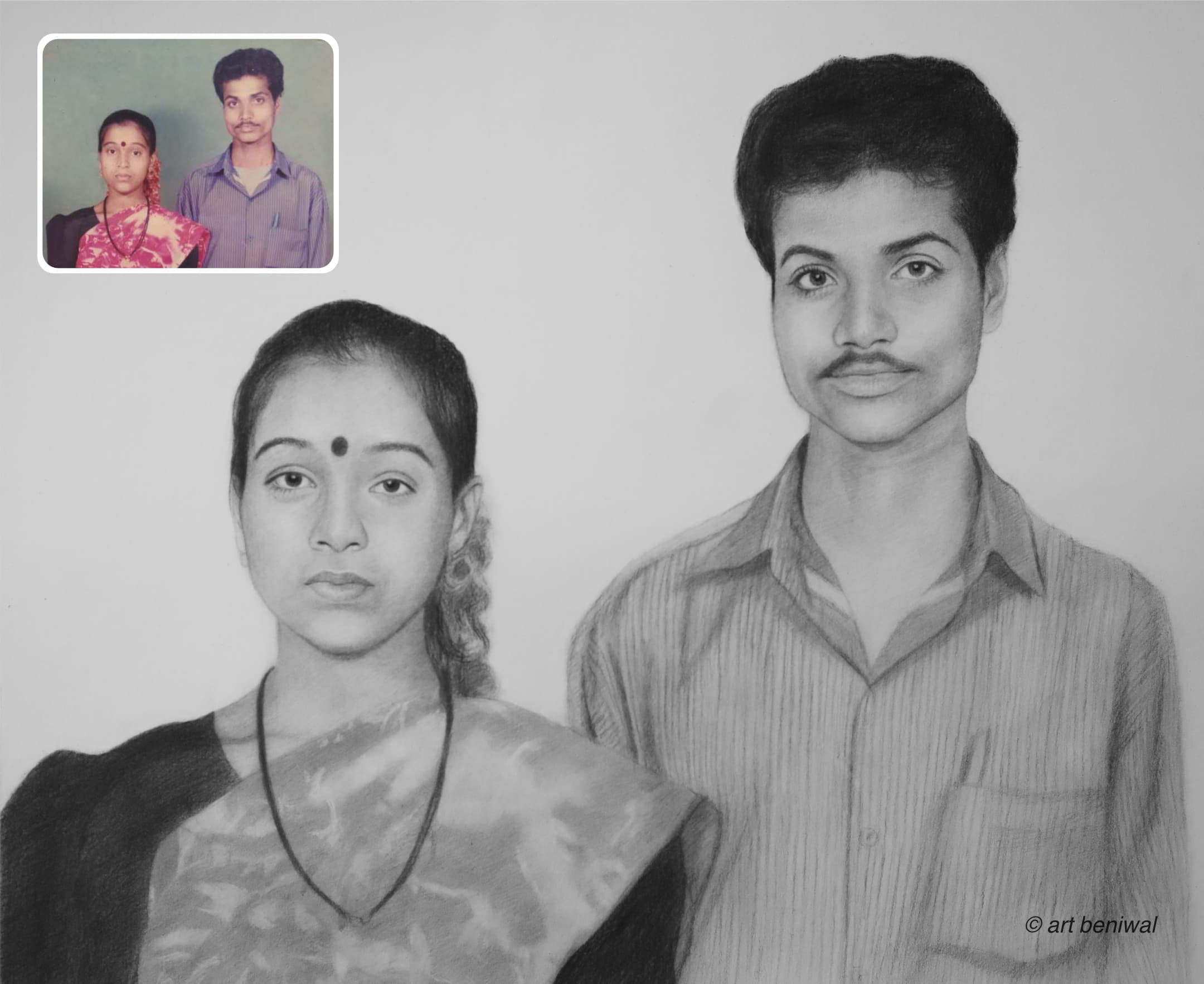 Couple Pencil Portrait