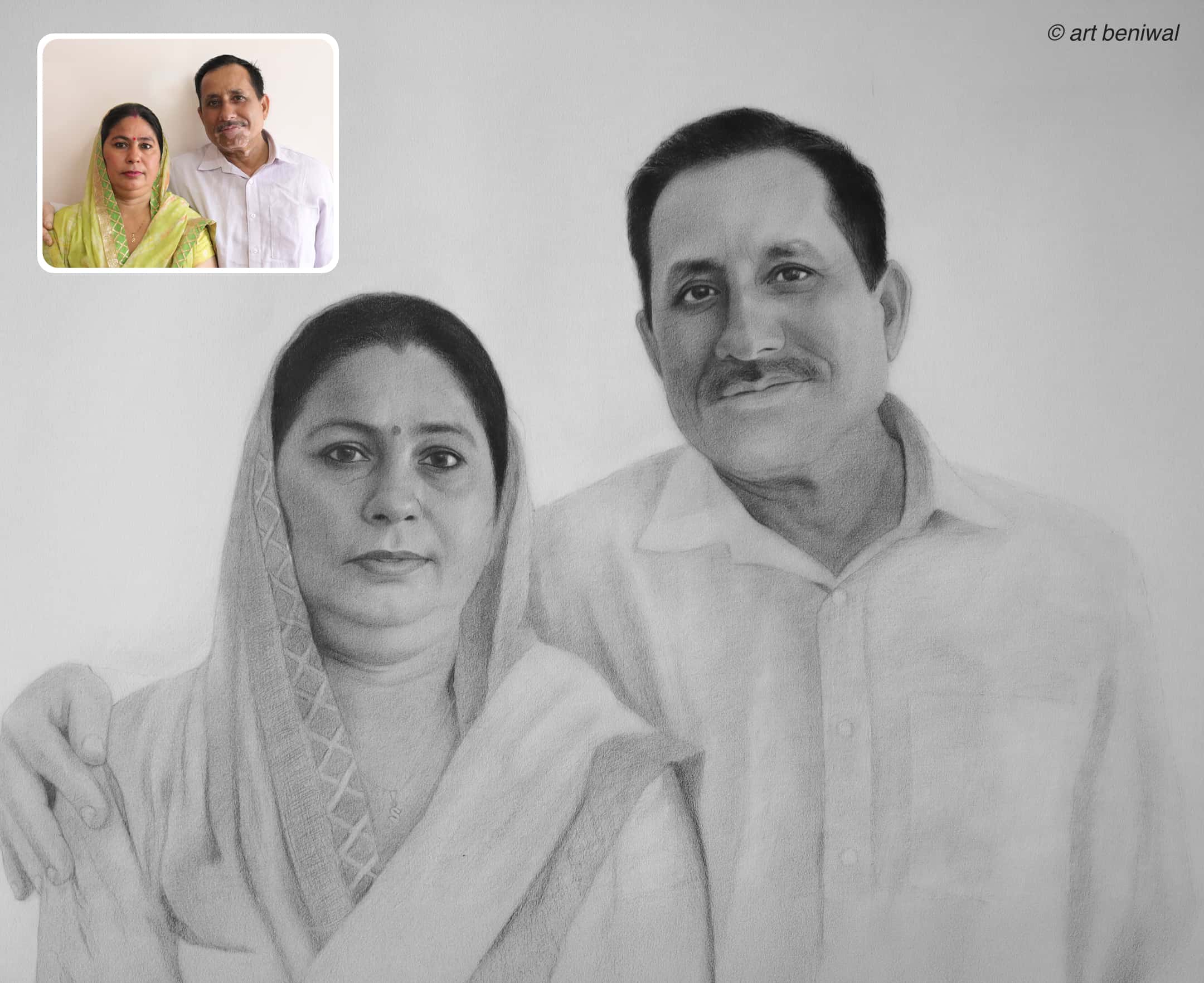 Couple Pencil Portrait