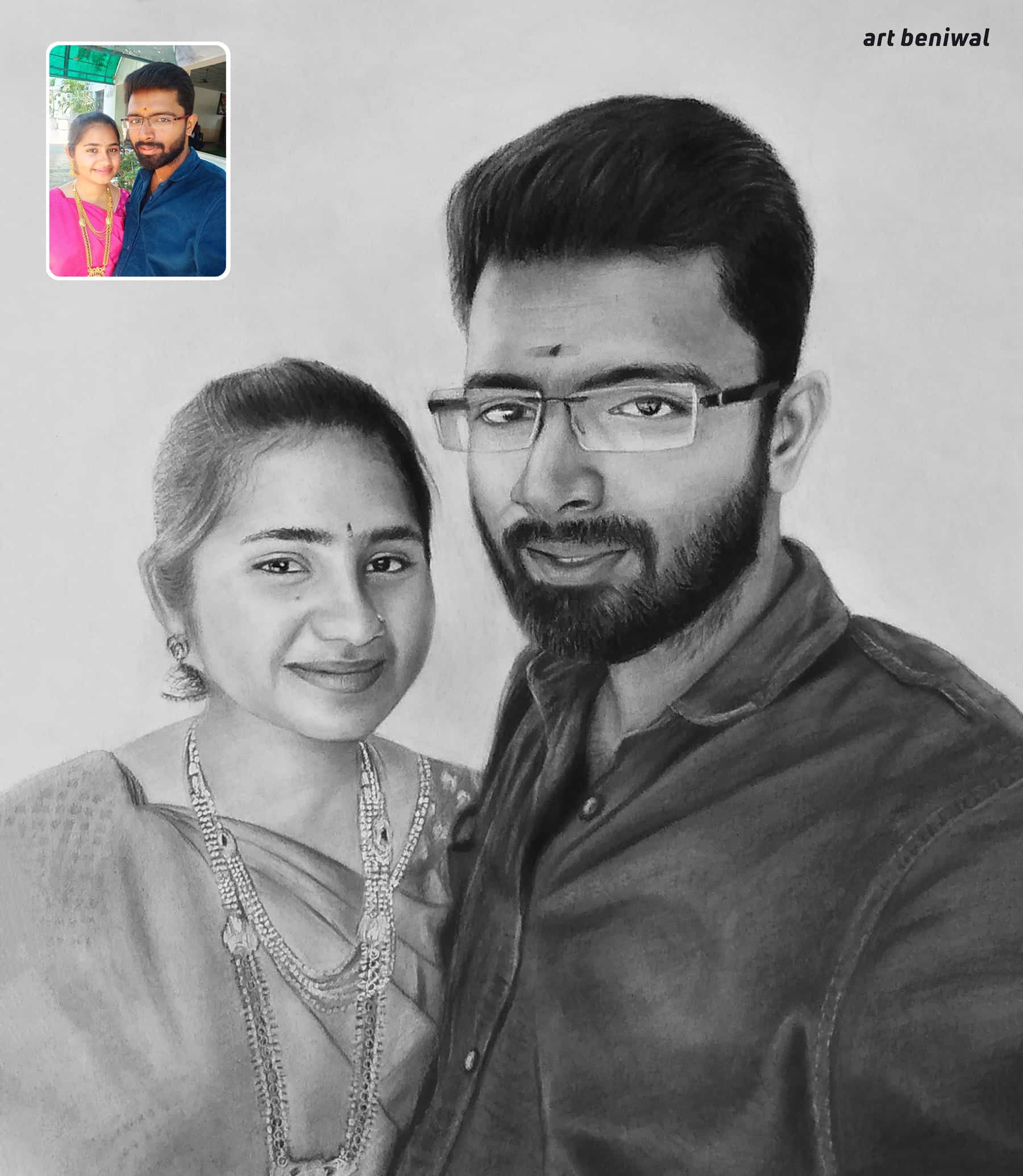 Couple Pencil Portrait