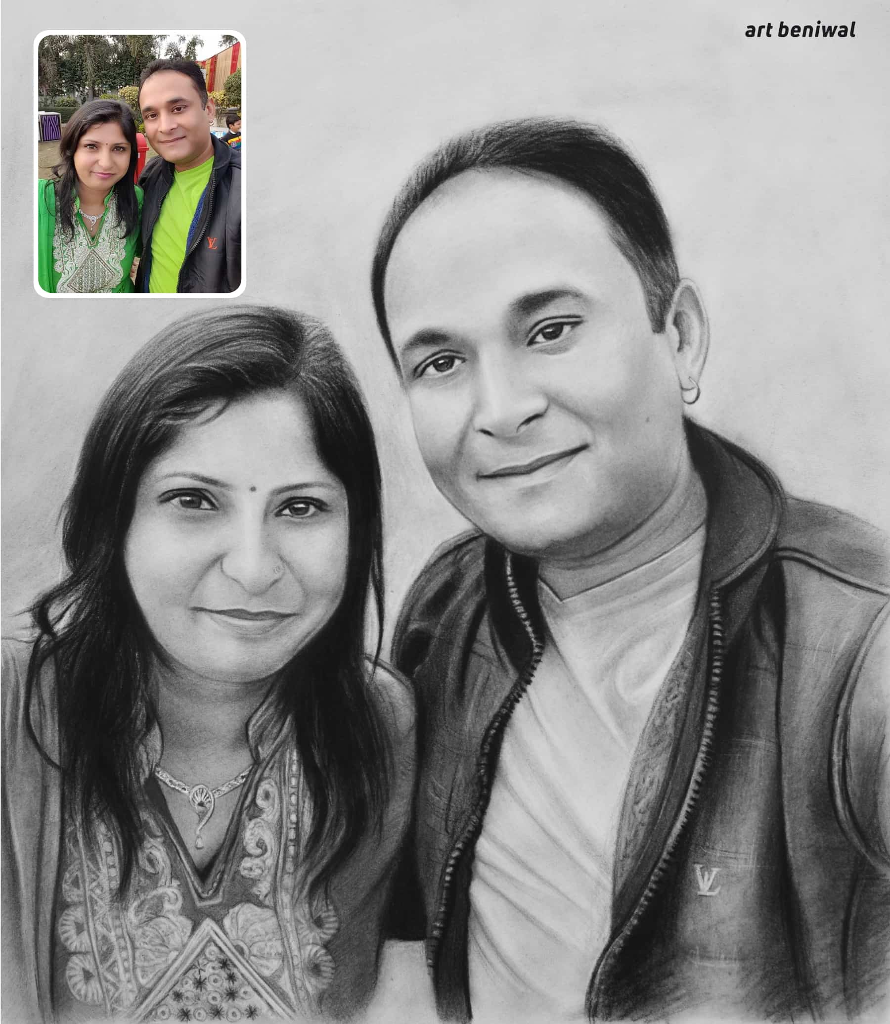 Couple Pencil Portrait