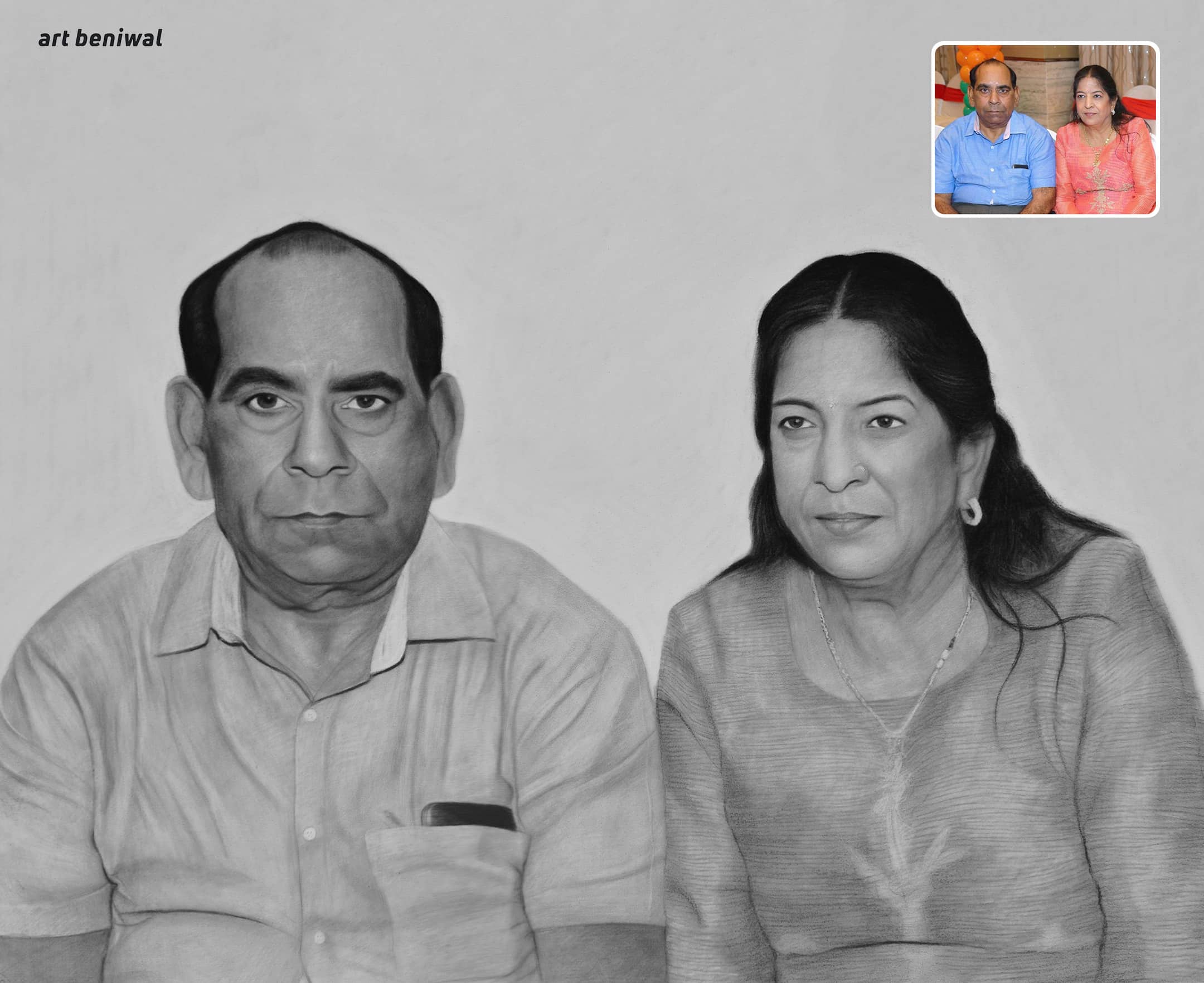 Couple Pencil Portrait