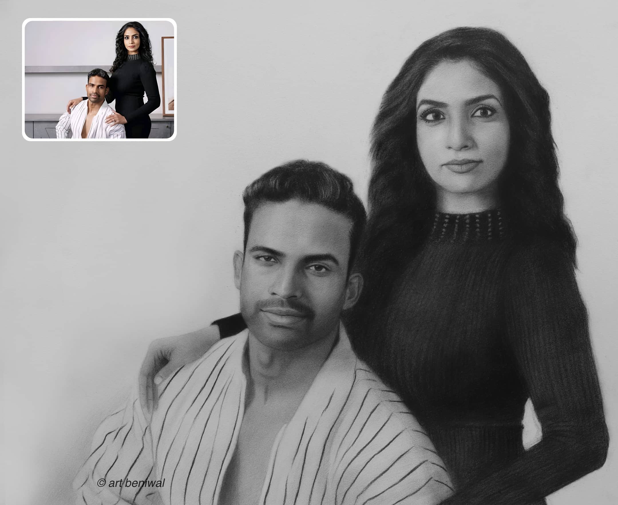 Couple Pencil Portrait