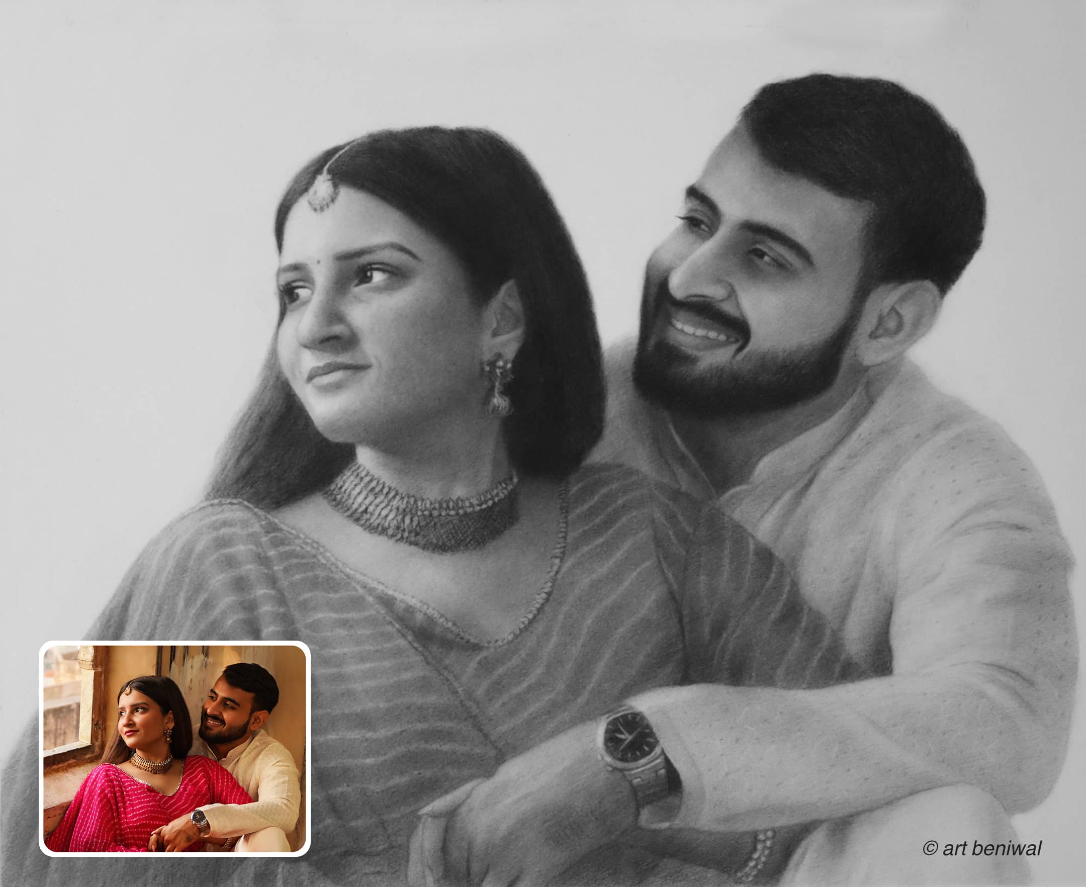 Couple Pencil Portrait