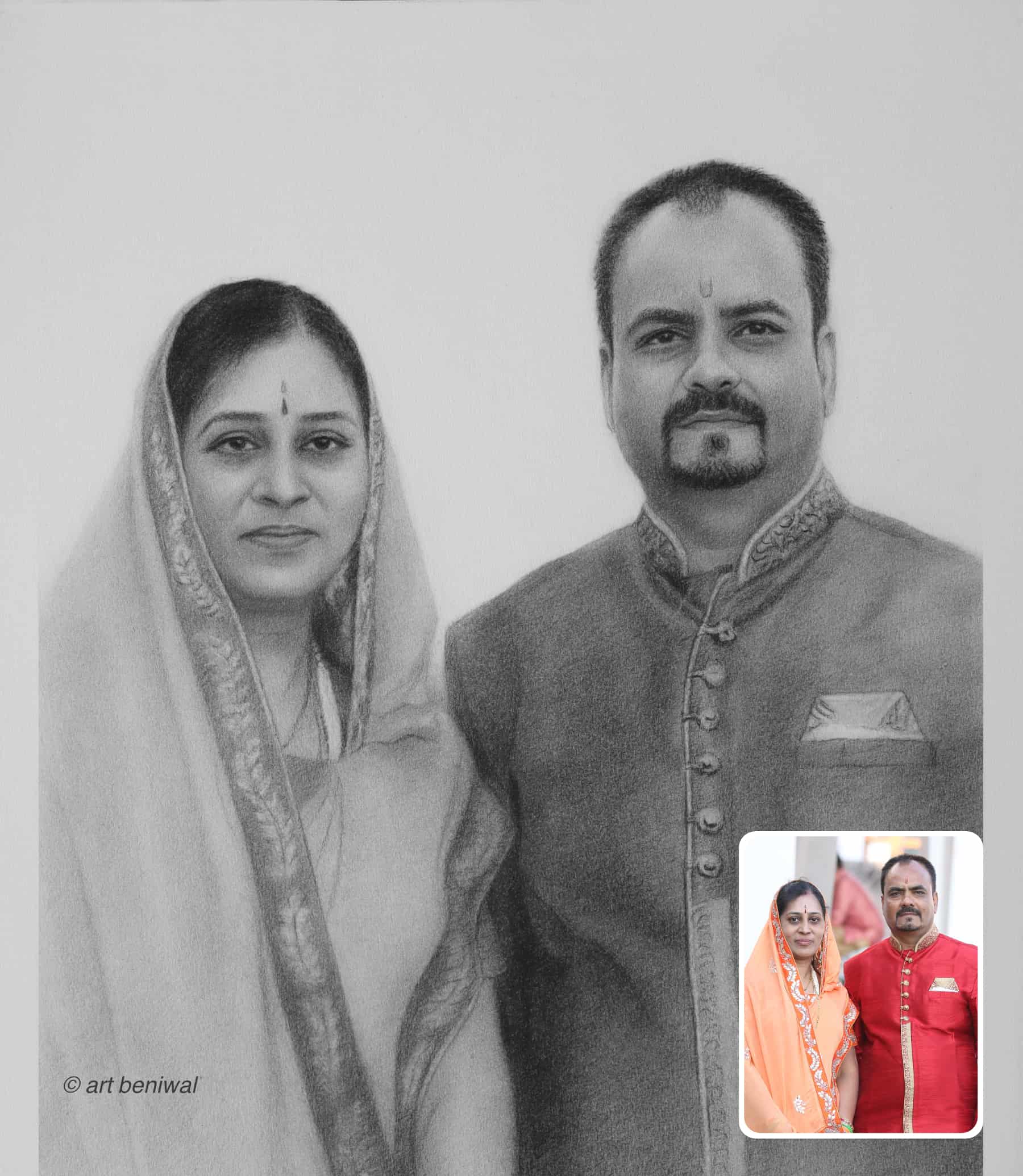 Couple Pencil Portrait