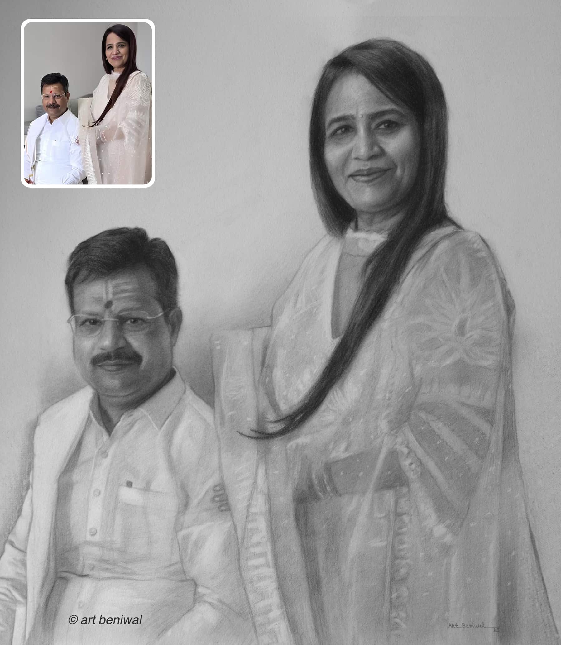 Couple Pencil Portrait