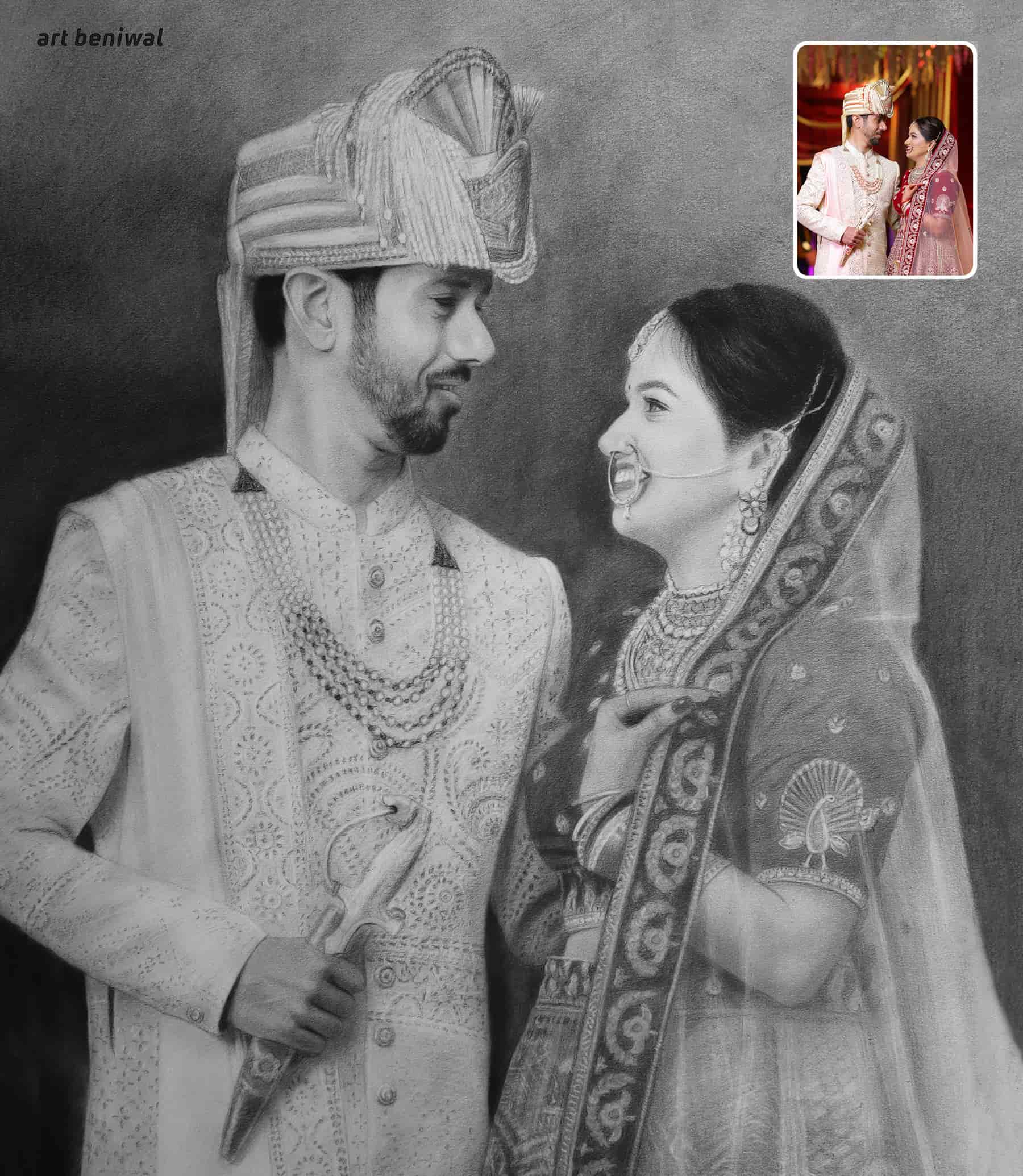 Couple Pencil Portrait