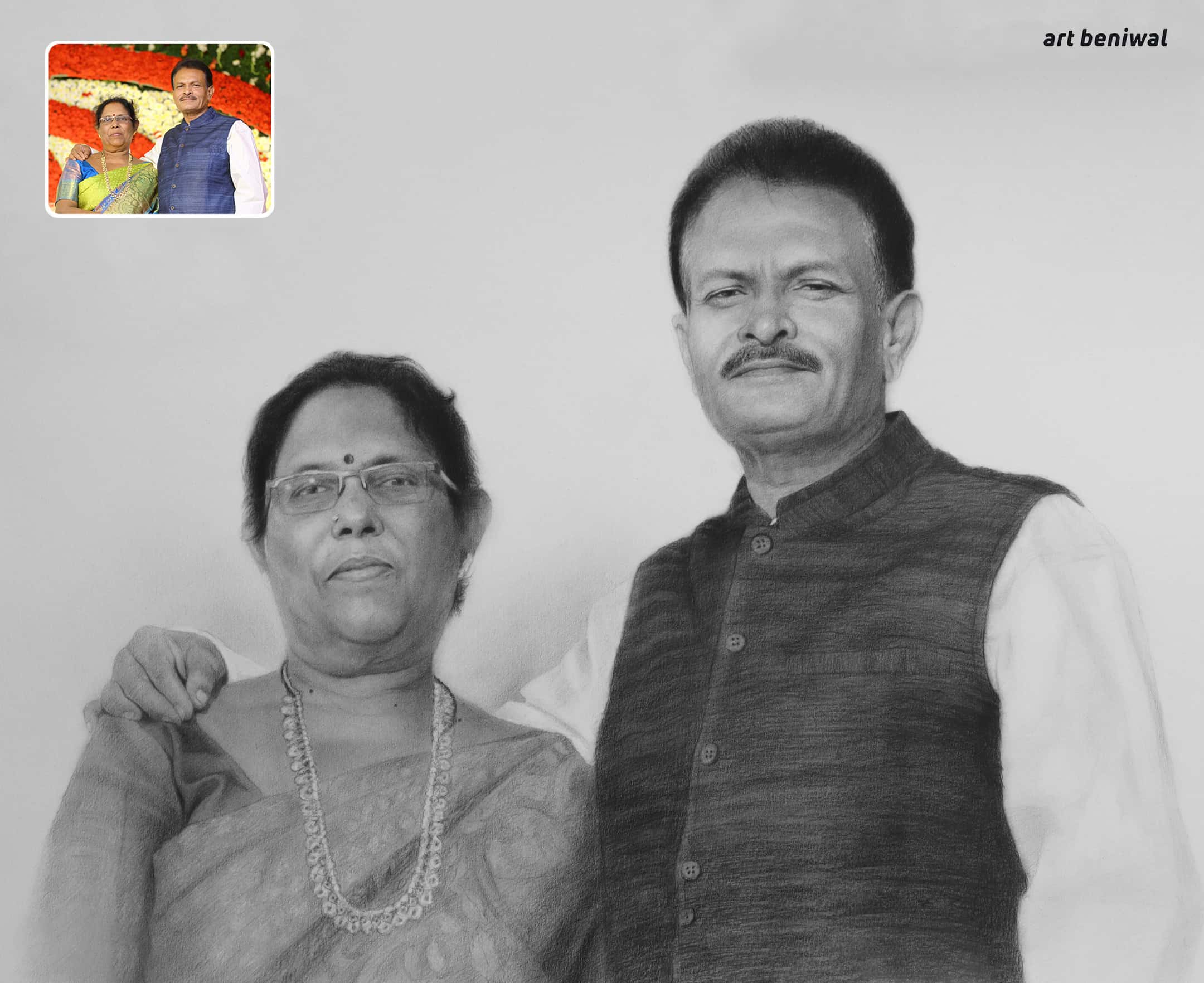 Couple Pencil Portrait