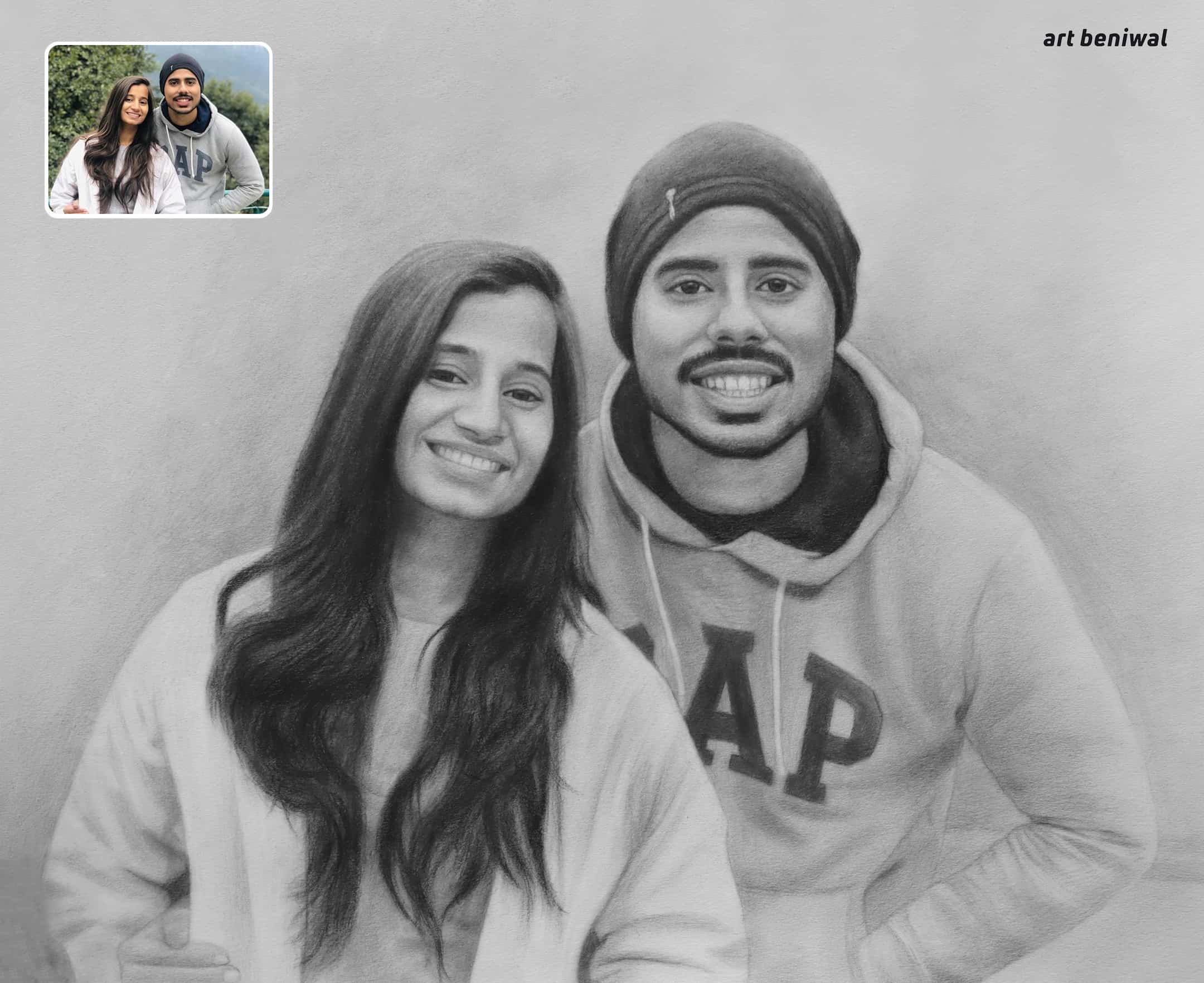 Couple Pencil Portrait