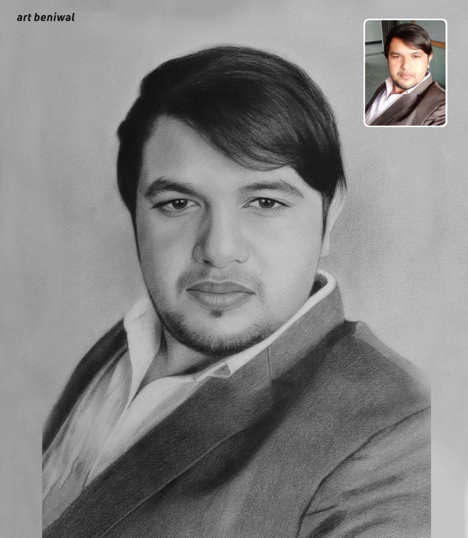 Pencil Sketch Portrait Gift for Husband