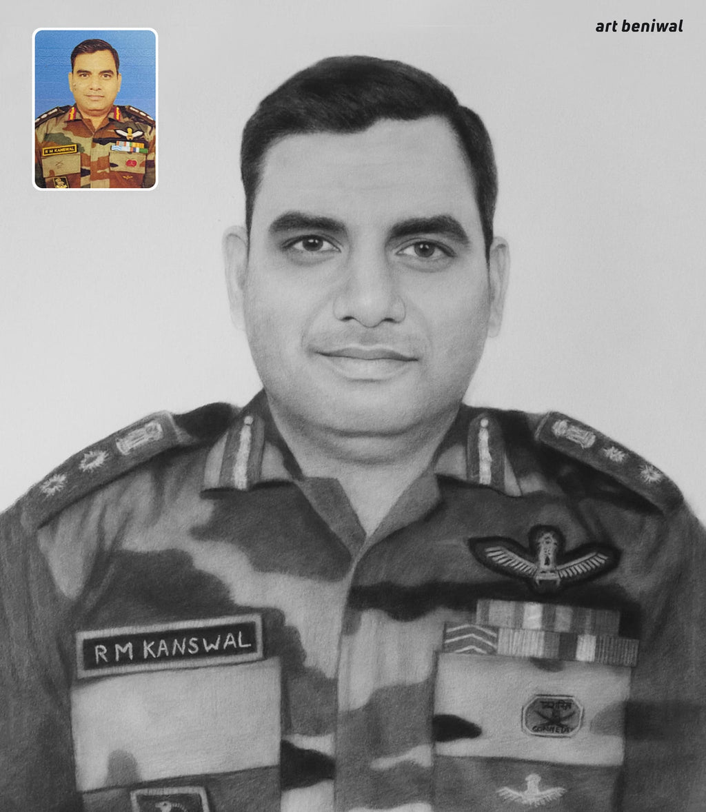 Pencil Sketch Portrait Gift for Husband