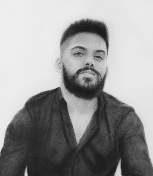 Pencil Sketch Portrait Gift for Boyfriend