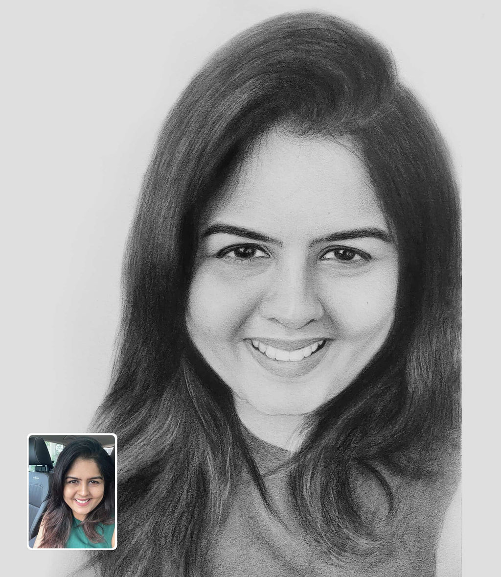 Pencil Sketch Portrait Gift for Girlfriend